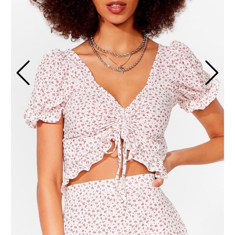 Flower of the Flock Ruffle Crop Top